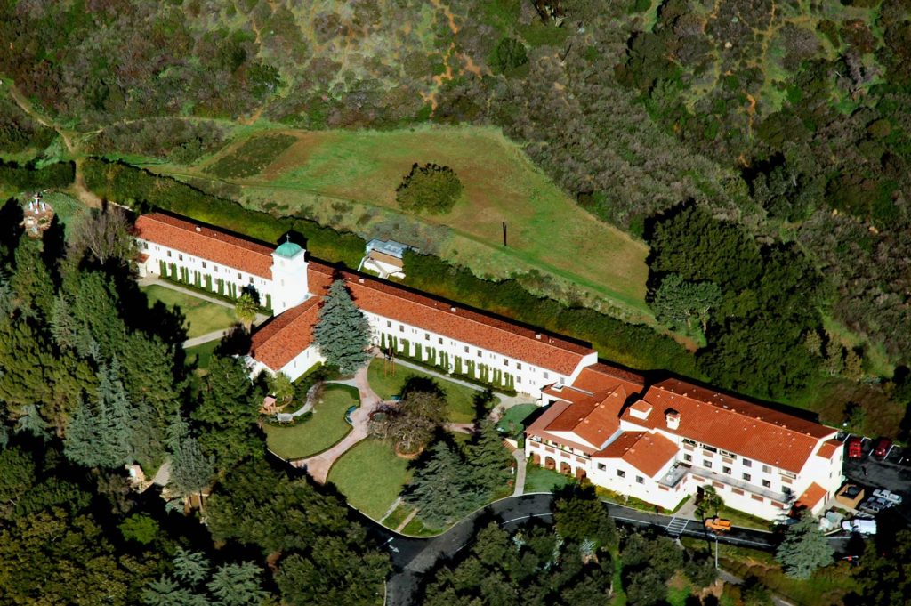 Aerial view of the Mater Dolorosa Passionist Retreat Center located in Sierra Madre, CA